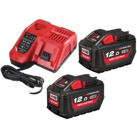 Зарядное устройство и аккумуляторы Milwaukee M18HNRGO3-122 2x12Ah 18V (4932492935) | Комплекты аккумуляторов и зарядных устройств | prof.lv Viss Online