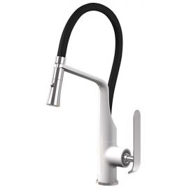 Vento Tivoli TV7556R-2548B Kitchen Sink Mixer Tap with Pull-Out Head White/Chrome (352417) | Faucets | prof.lv Viss Online