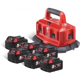 Milwaukee M18 NRG-506 Charger + Battery Li-ion 6x18V, 5Ah (4933471821) | Battery and charger kits | prof.lv Viss Online