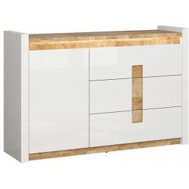 Black Red White Alameda Chest of Drawers, 147x41x96.5cm, White, Oak | Bedroom furniture | prof.lv Viss Online