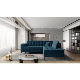 Eltap Lanvin Velvetmat Corner Pull-Out Sofa 210x260x93cm, Blue (CO-LAN-RT-40VE) | Living room furniture | prof.lv Viss Online