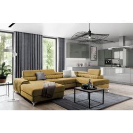 Eltap Lacante Gojo Corner Pull-Out Sofa 202x354x92cm, Yellow (CO-LAC-RT-45GO) | Sofas | prof.lv Viss Online