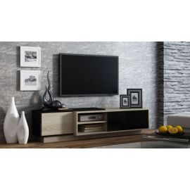 Halmar Sigma 1 TV Stand, 180x35x45cm, Oak/Black (CAMA-SIGMA-1C) | Tv tables | prof.lv Viss Online