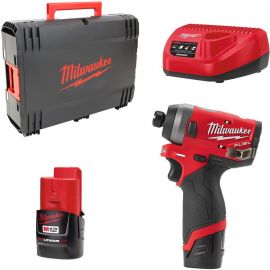 Milwaukee M12 FID-202X Impact Driver 12V 2x2Ah Battery (4933459823) | Screwdrivers and drills | prof.lv Viss Online
