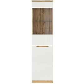 Black Red White Nuis Display Cabinet, 197.5x50x39.5cm, White/Oak (S396-REG1D1W-DWO/BIP) | Display cabinets | prof.lv Viss Online