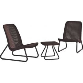 Садовый комплект мебели Keter Rio стол + 2 стула, коричневый (17197637) | Комплекты садовой мебели | prof.lv Viss Online
