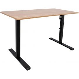 Home4You Ergo Optimal Height Adjustable Desk, 140x70cm, Black/Walnut (K187023) | Office tables | prof.lv Viss Online