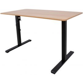 Home4You Ergo Optimal Height Adjustable Desk, 140x70cm, Black/Walnut (K187023) | Office furniture | prof.lv Viss Online