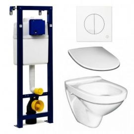 Gustavsberg Nordic 4-in-1 Built-in Toilet with Mounting Frame, Soft Close (QR) Seat, White, GB1921102203 | Built-in wc frames and buttons | prof.lv Viss Online