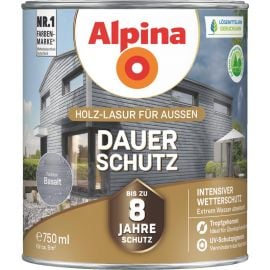 Koka Struktūru Akcentējoša Lazūra Alpina Dauer-Schutz Lasur Basalta 0.75l (951116) | Paints, varnish, wood oils | prof.lv Viss Online
