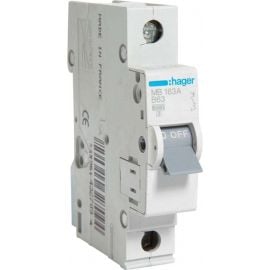 Hager MB163A Automatic Circuit Breaker 1-Pole, 63A, B Curve, 6kA (1 package=12 pieces) | Automatic switches | prof.lv Viss Online