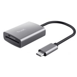 Trust 24136 External Memory Card Reader USB-C, Silver/Black | Trust | prof.lv Viss Online