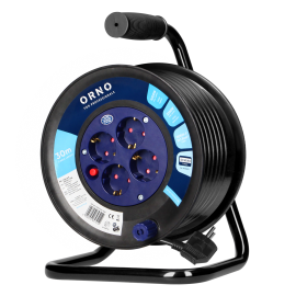 Pagarinātājs spolē Orno Ar zemējumu, 30m, 3x1.5mm² (OR-AE-13301(GS)/30M) | Orno | prof.lv Viss Online