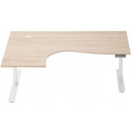 Electric Height Adjustable Desk 175x120cm White/Maple (28-0565-01) | Height adjustable tables | prof.lv Viss Online