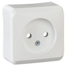 Schneider Electric Prima Virsapmetuma Contact Socket Without Ground, IP20, White (WDE001000) | Surface-mounted switches and sockets | prof.lv Viss Online