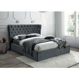 Signal Carven Velvet Double Bed 160x200cm, Without Mattress, Grey | Double beds | prof.lv Viss Online
