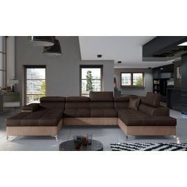Элтап Эдуардо Монолит Раскладной Угловой Диван U-образный 202x345x90см Правый Угол Коричневый/Светло-коричневый (Edr_37) | Eltap | prof.lv Viss Online