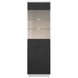 Black Red White Forn Display Cabinet, 200.5x64x42.5cm, White/Black (S471-REG1D1W-BIP/CAM) | Display cabinets | prof.lv Viss Online