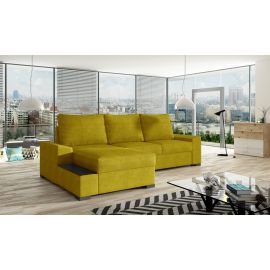 Eltap Black Omega Corner Pull-Out Sofa 165x245x90cm, Yellow (Ng10) | Living room furniture | prof.lv Viss Online