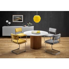 Halmar Bruno Kitchen Table 120x120cm, White/Brown | Wooden tables | prof.lv Viss Online