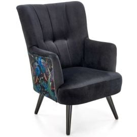 Кресло отдыха Halmar Pagoni, черно-цветное | Мягкая мебель | prof.lv Viss Online