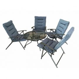 Dārza Mēbeļu Komplekts Besk, Galds + 4 krēsli, Zils/Melns (139034) | Outdoor furniture sets | prof.lv Viss Online