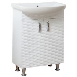 Sanservis 3D-55 Bathroom Sink with Cabinet Arteco 55, White (48803) | Sinks with Cabinet | prof.lv Viss Online