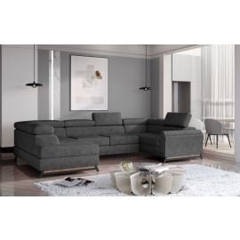 Izvelkams Dīvāns Eltap Escada Dora U Veida 190x330x98cm Kreisais Stūris Tumši Pelēks (Esc_03) | Izvelkamie dīvāni | prof.lv Viss Online