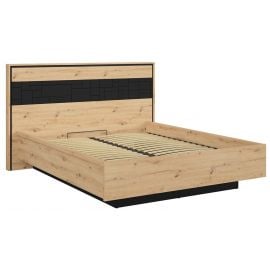 Black Red White Pont Double Bed 160x200cm, Without Mattress, Oak/Black | Bedroom furniture | prof.lv Viss Online