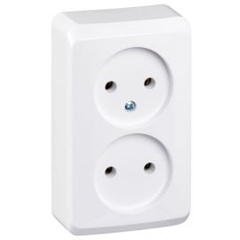 Schneider Electric Prima Virsapmetuma Contact Socket 2P Without Ground, IP20, White (WDE001040) | Surface-mounted switches and sockets | prof.lv Viss Online
