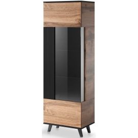 Halmar Random W-1 Display Cabinet, 182x60x40cm, Oak/Black (2010001191155) | Display cabinets | prof.lv Viss Online