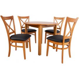 Комплект обеденной группы Home4You Mix&Match: стол + 4 стула из дуба (K208311) | Наборы для столовой | prof.lv Viss Online