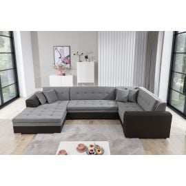 Eltap Damario MatVelvet/Kongo Corner Pull-Out Sofa 189x340x73cm, Grey (Dam_35) | Sofas | prof.lv Viss Online