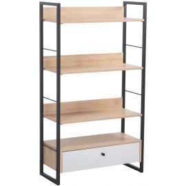 Home4You Study Shelf 30x70x124.5cm, Oak/Black (40847) | Shelves | prof.lv Viss Online