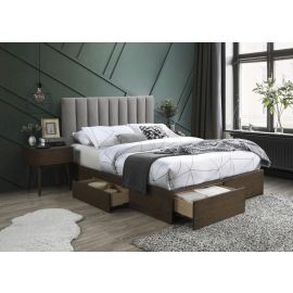 Двуспальная кровать Halmar Gorashi 160x200 см, без матраса, серо-коричневая | Двуспальные кровати | prof.lv Viss Online