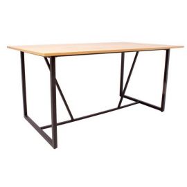 Home4You Amsterdam Kitchen Table 160x90cm, Oak/Black | Kitchen tables | prof.lv Viss Online