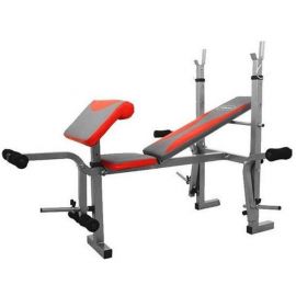 Marbo Sport LS-7849 HMS Training Bench with Weight Bar Stand Red/Black | Marbo Sport | prof.lv Viss Online