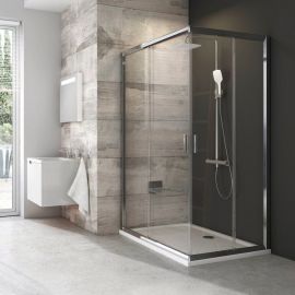 Ravak Blix 110cm H=190cm BLRV2K-110 Square Shower Enclosure Transparent White (1 side) (1XVD0100Z1) | Shower cabines | prof.lv Viss Online