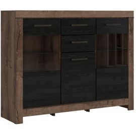 Black Red White Balin Chest of Drawers, 160x45x124.5cm, Oak, Black (S365-KOM1D2W2S-DMON/DCA) | Living room furniture | prof.lv Viss Online