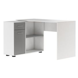 Стол письменный Adrk, 91x120x75.3 см, белый, серые дверцы | Adrk | prof.lv Viss Online