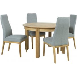 Home4You Chicago New Dining Room Set Table + 4 Chairs Oak (K840084) | Dining room sets | prof.lv Viss Online