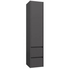 Городской высокий шкаф Raguvos Baldai (пенал) с черным алюминиевым профилем, матово-серый (203521105)