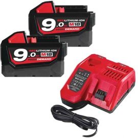 Milwaukee M18 NRG-902 Charger 18V + Batteries Li-ion 3x18V, 9Ah (4933451422) | Batteries and chargers | prof.lv Viss Online
