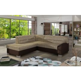 Stūra Dīvāns Izvelkams Eltap Bergen Berlin/Soft 208x250x87cm Kreisais Stūris Bēšs/Brūns (BR08) | Izvelkamie dīvāni | prof.lv Viss Online