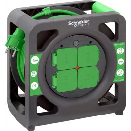 Schneider Electric Thorsman Extension Reel with Grounding 15m, 3x1.5mm², Black/Green (IMT33136) | Extencions | prof.lv Viss Online