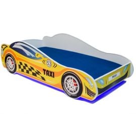 Adrk Taxi Children's Bed 153x74x48cm, With Mattress, Yellow | Childrens beds | prof.lv Viss Online