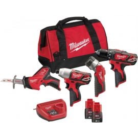 Milwaukee M12 BPP4A-202B Tool Kit 12, 2x2Ah (4933441240) | Tool sets | prof.lv Viss Online