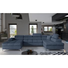 Eltap Eduardo Omega Corner Pull-Out Sofa 60x345x90cm, Blue (Edr_48) | Corner couches | prof.lv Viss Online