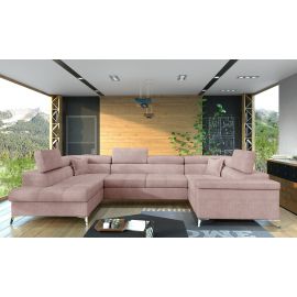Stūra Dīvāns Izvelkams Eltap Thiago Omega 43x208x88cm, Rozā (Th_27) | Izvelkamie dīvāni | prof.lv Viss Online