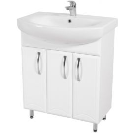 Aqua Rodos Decor bathroom sink with cabinet Runa 70, White (93605D70) | Bathroom furniture | prof.lv Viss Online